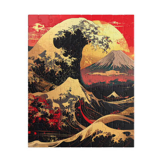 Free Shipping | Japanese Art Puzzle (110 Pieces) - The Golden Wave by Piecery