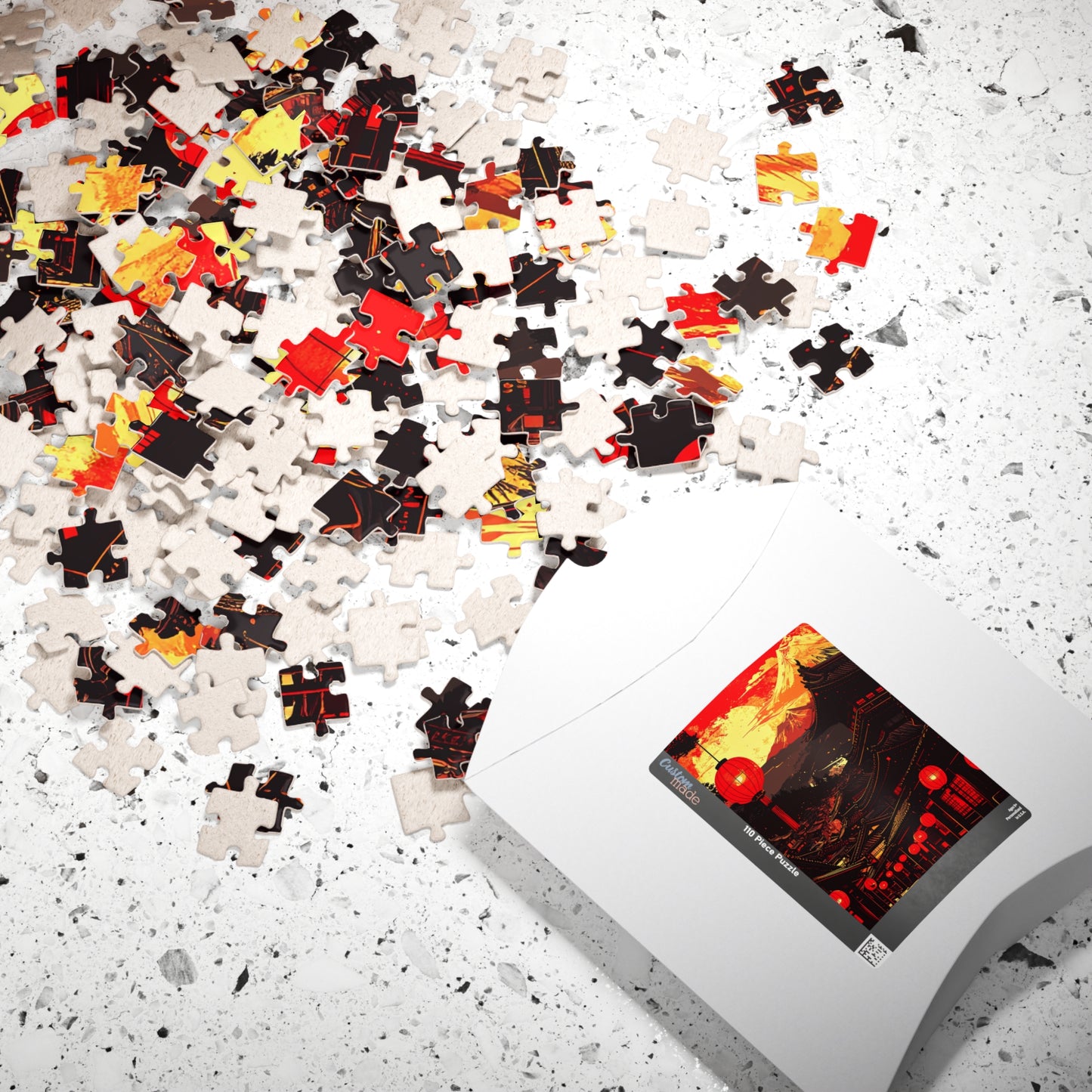 Free Shipping | Japanese Art Puzzle (110 Pieces) -  Crimson Lanterns of Kyoto by Piecery