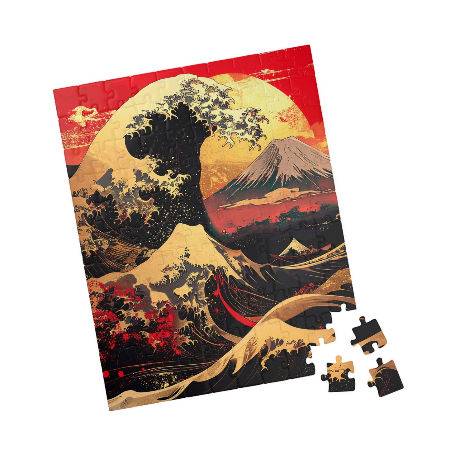 Free Shipping | Japanese Art Puzzle (110 Pieces) - The Golden Wave by Piecery