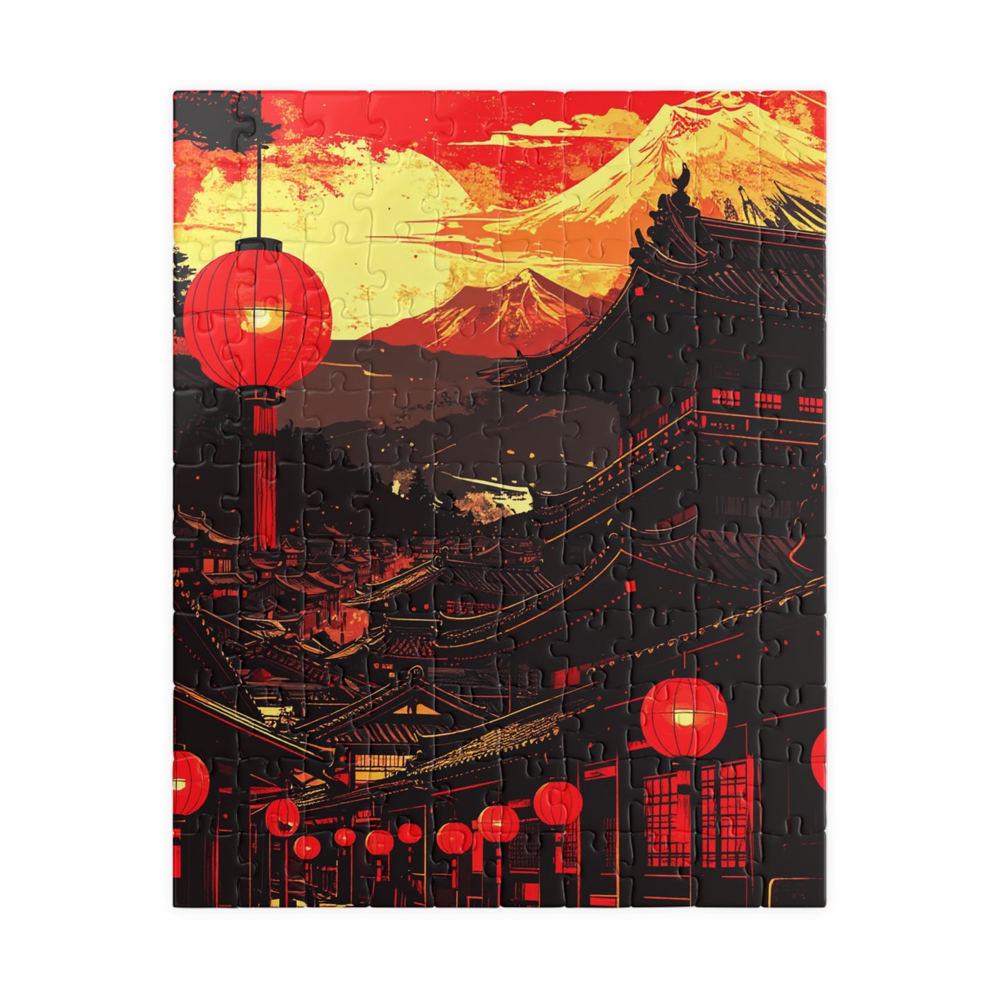 Free Shipping | Japanese Art Puzzle (110 Pieces) -  Crimson Lanterns of Kyoto by Piecery