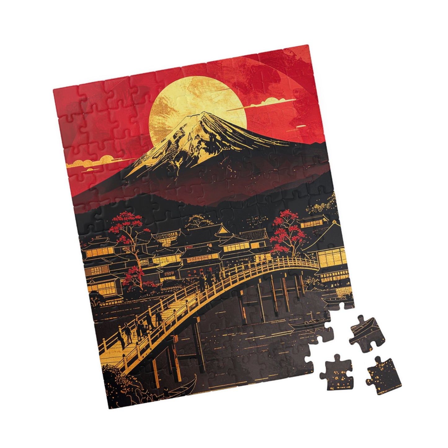 Free Shipping | Japanese Art Puzzle (110 Pieces) -  Twilight Over Nihonbashi by Piecery