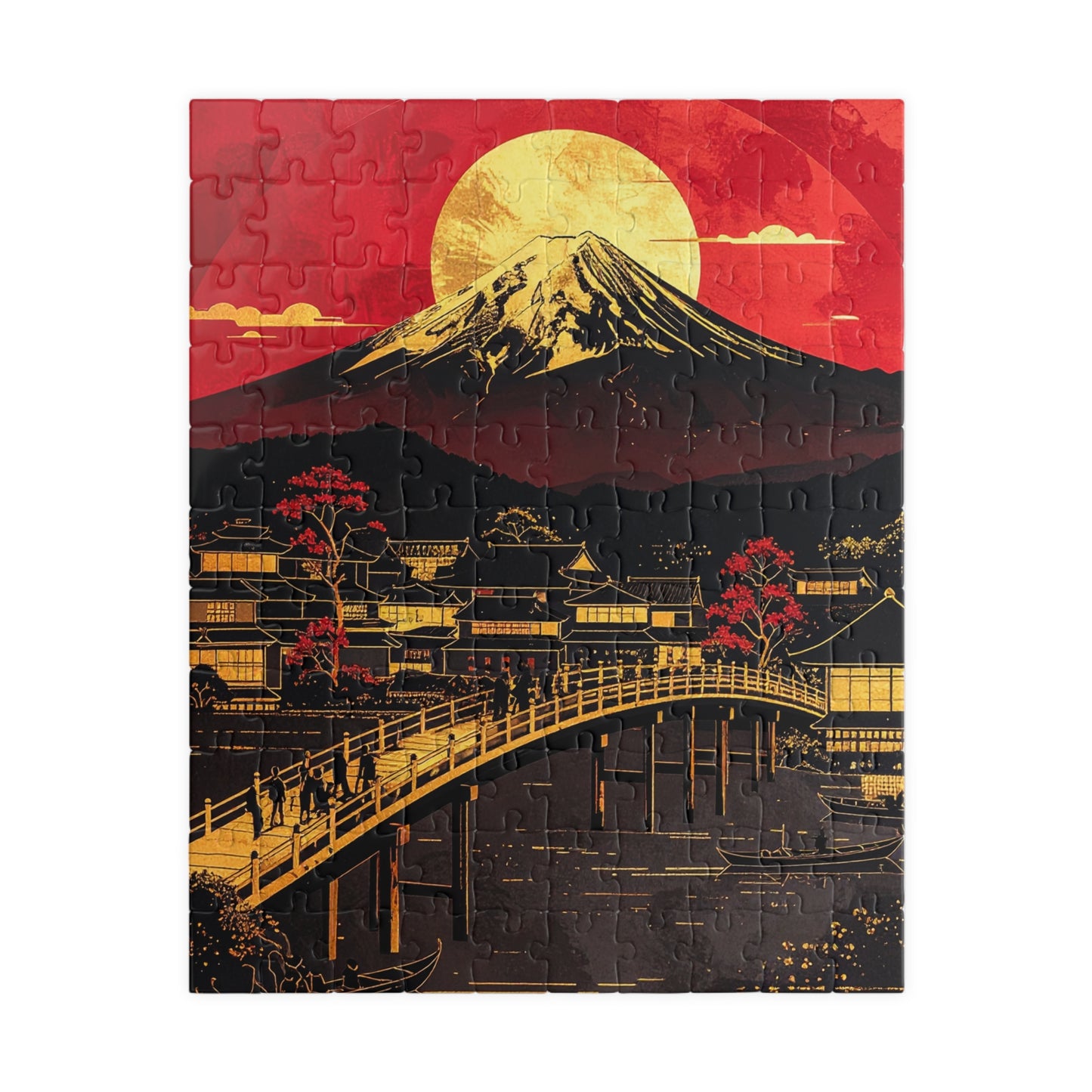 Free Shipping | Japanese Art Puzzle (110 Pieces) -  Twilight Over Nihonbashi by Piecery